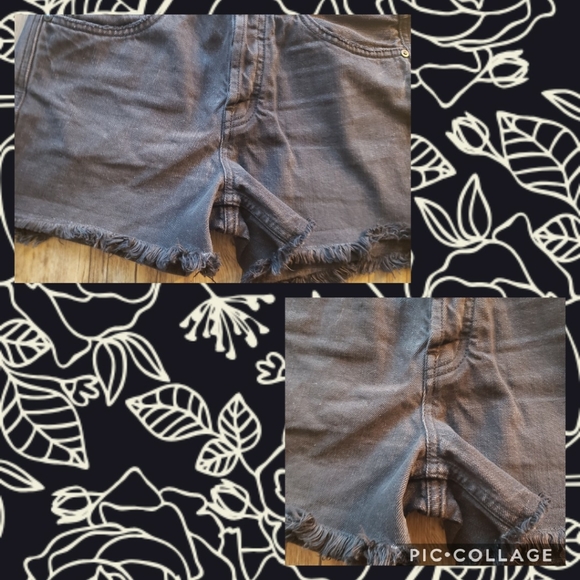 Free People Faded Black Button Fly Cut Off Shorts - Picture 2 of 6